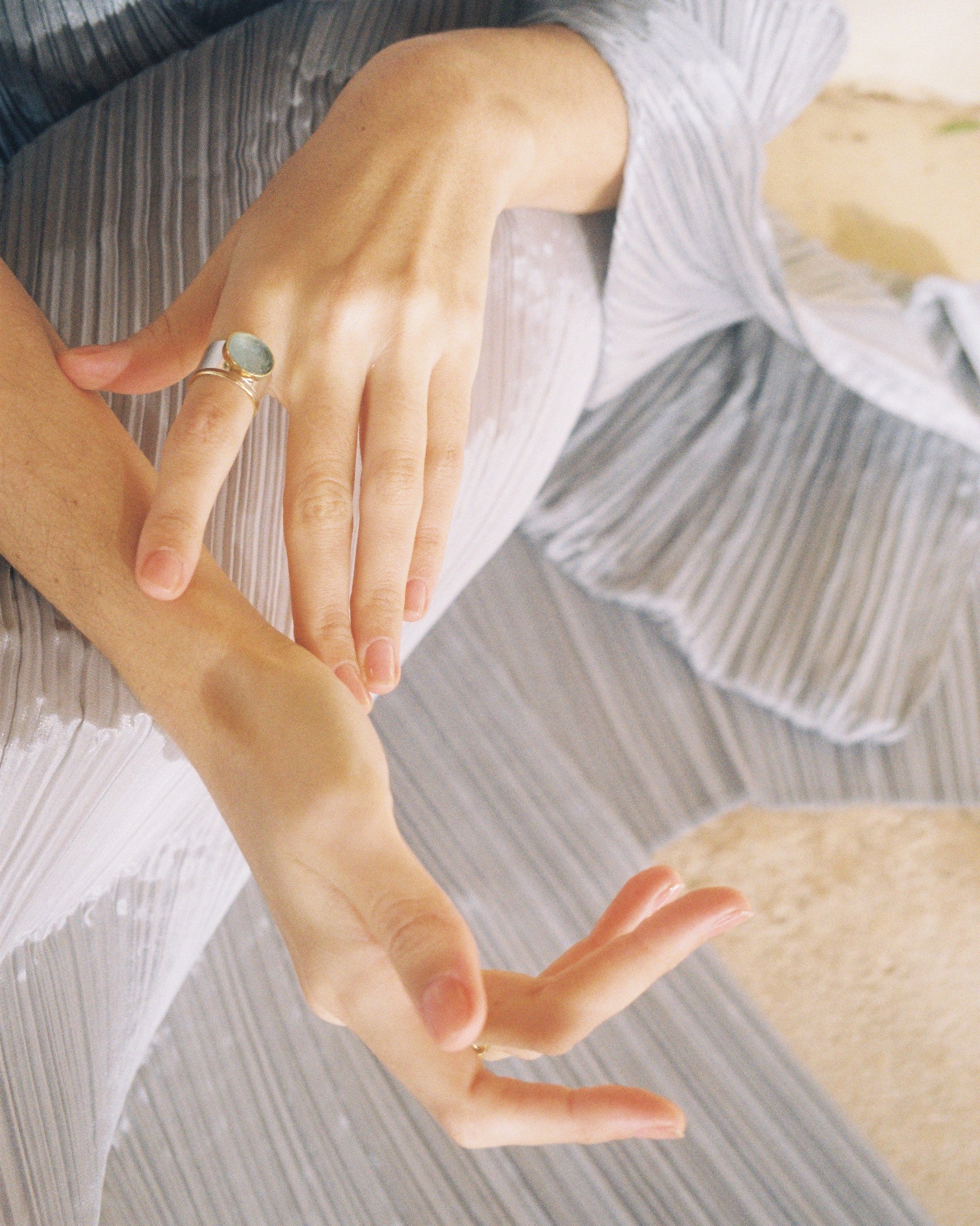 Anillo San Style con Aguamarina