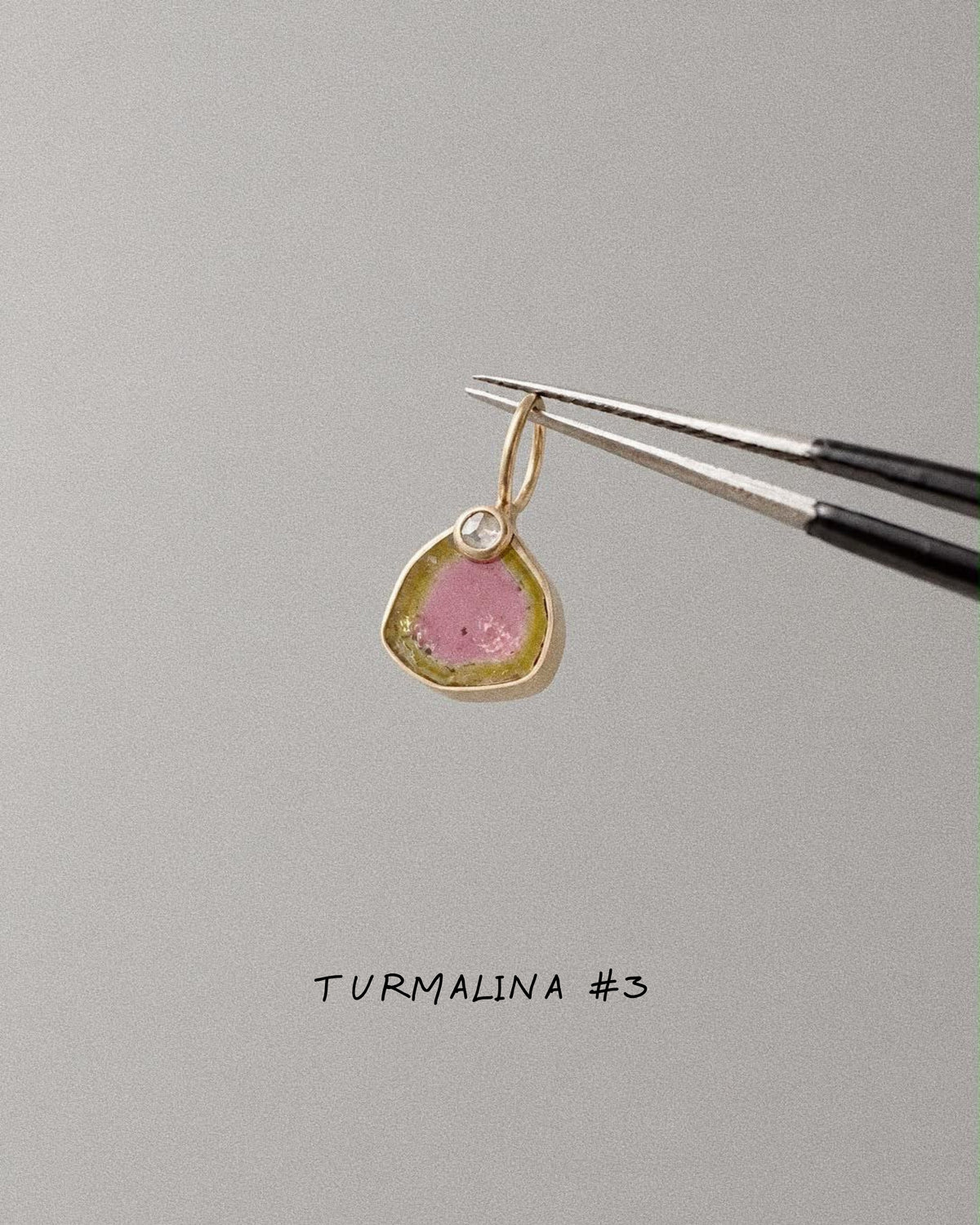 Turmalina Watermelon con Diamante / Talla S / Pieza Única