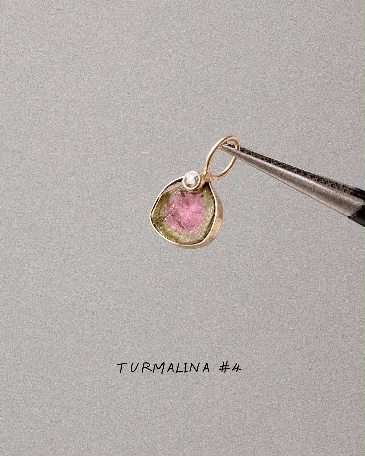Turmalina Watermelon con Diamante / Talla S / Pieza Única