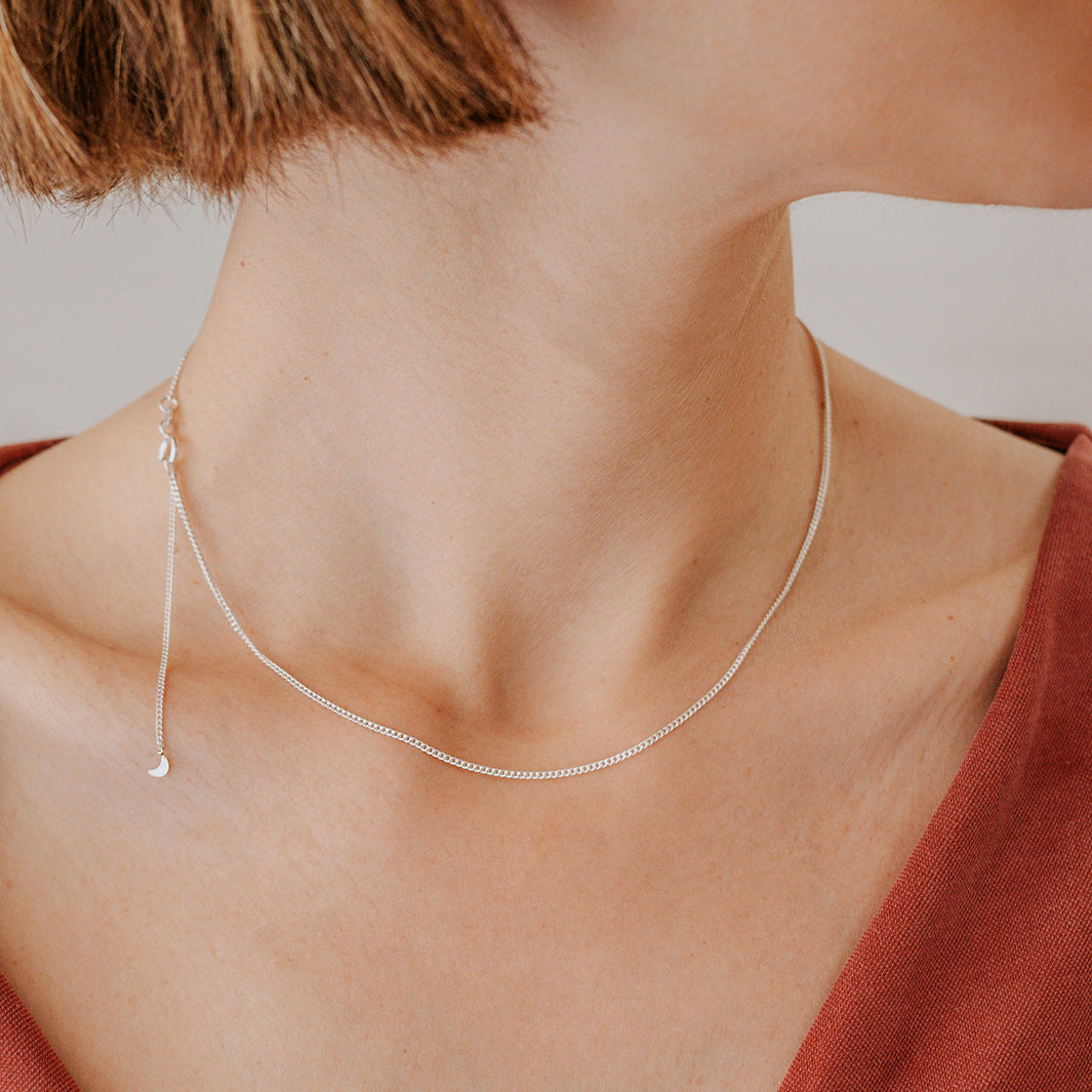 Cadena Lunita en plata reciclada