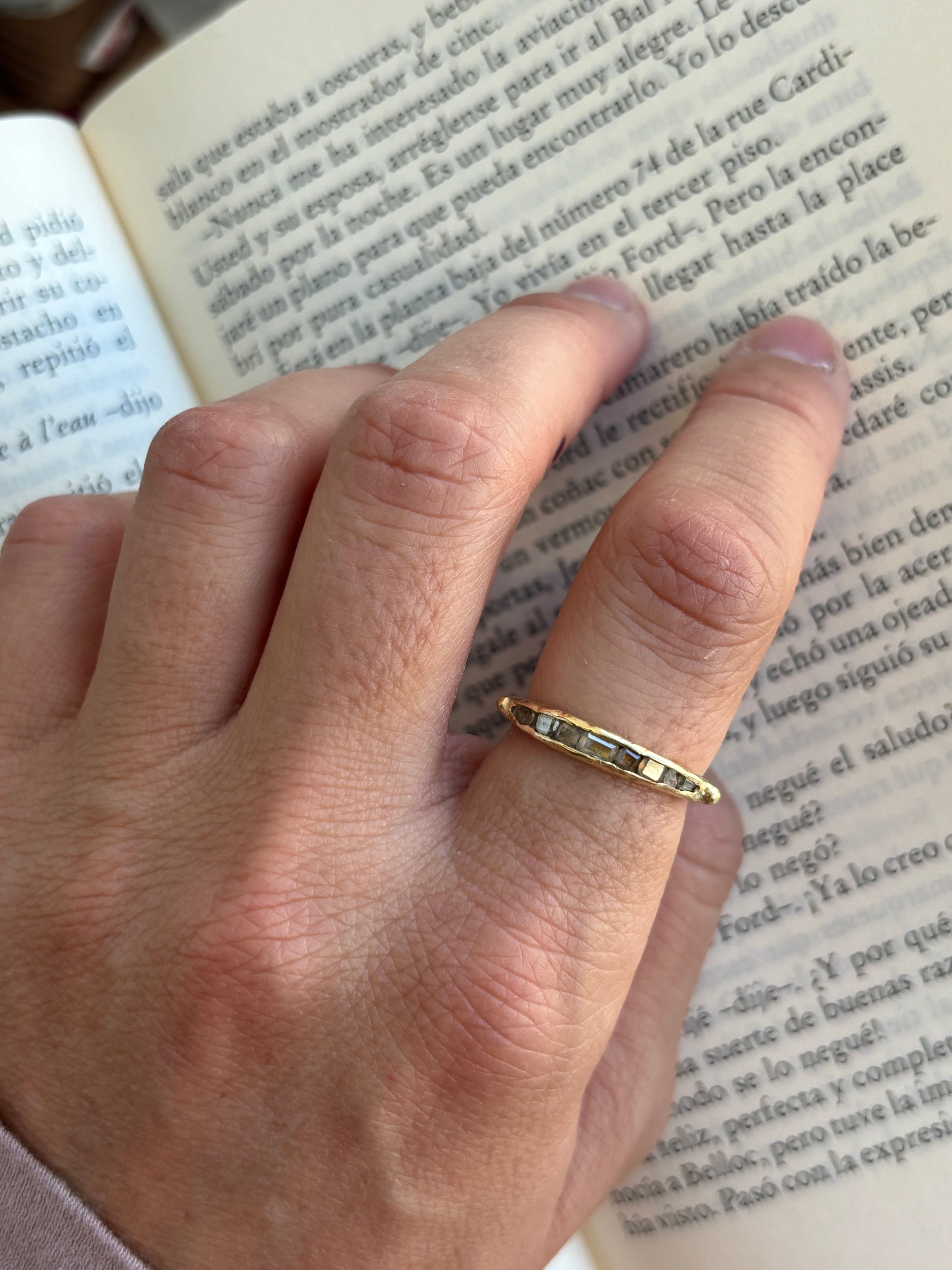 Anillo Deiá en Plata y Oro de 18k con Diamantes