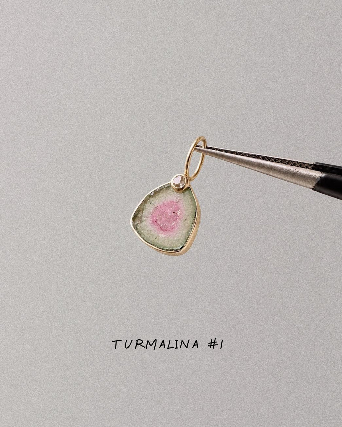 Turmalina Watermelon con Diamante / Talla M / Pieza Única