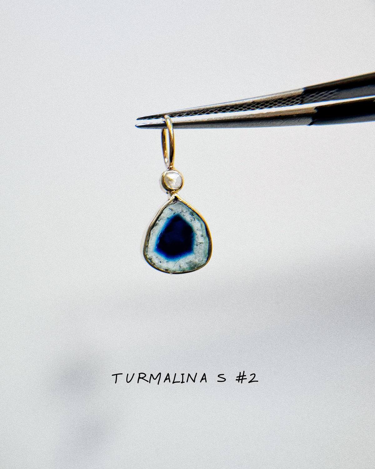 Turmalina Watermelon Azul con Diamante / Pieza Única