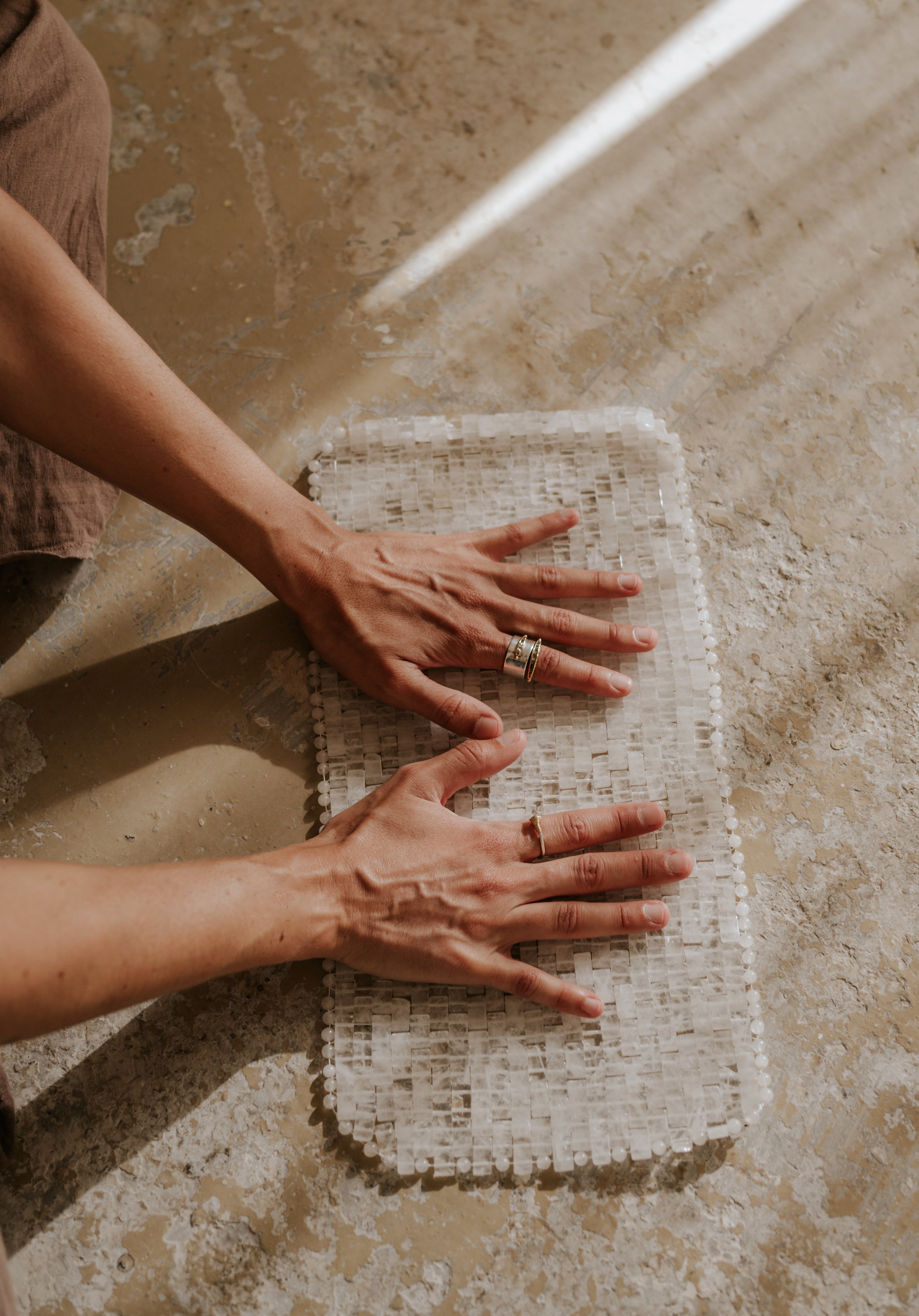 Clear Quartz Crystal Energy Mat