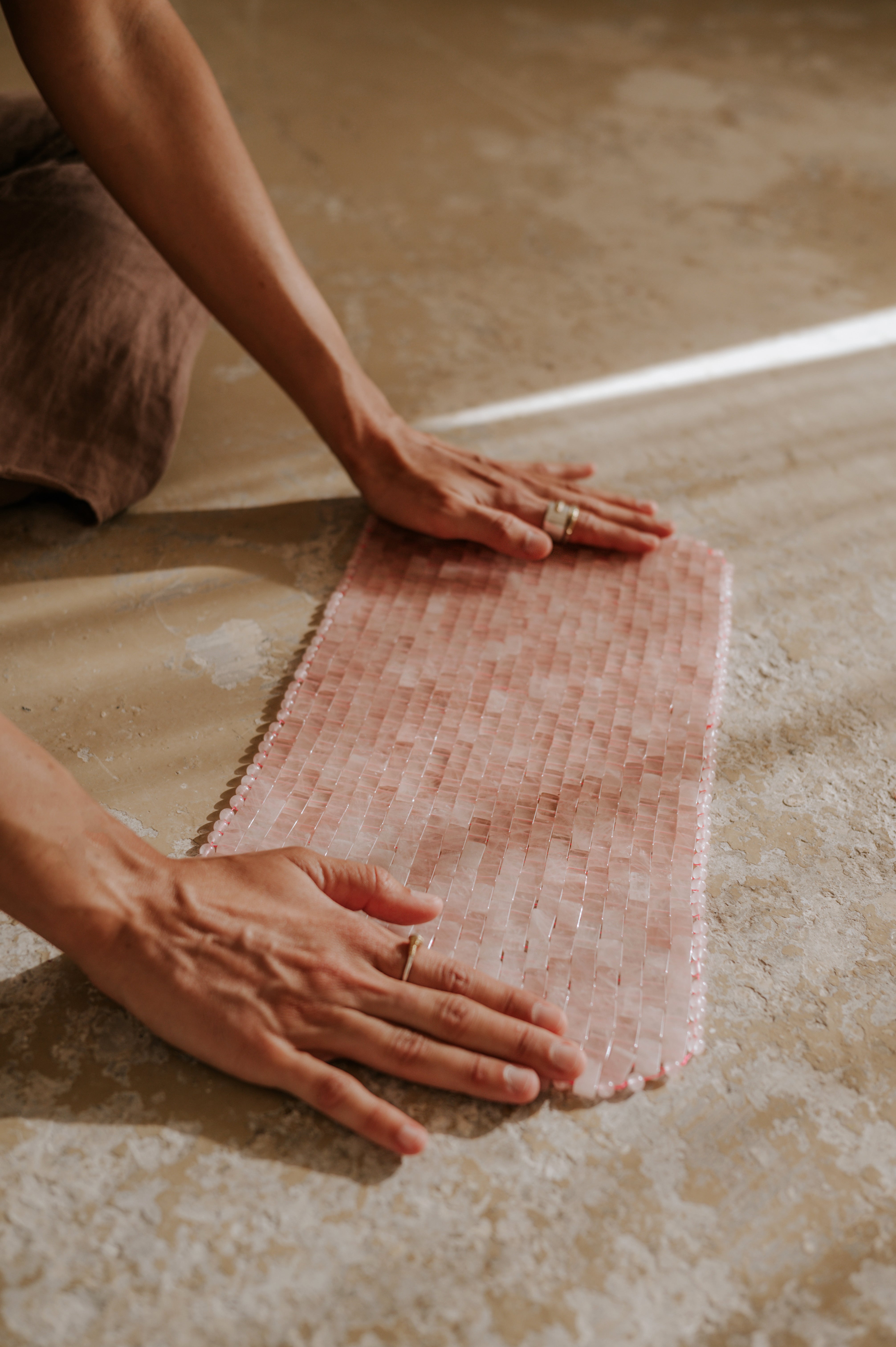 Crystal Energy Mat de Cuarzo Rosa