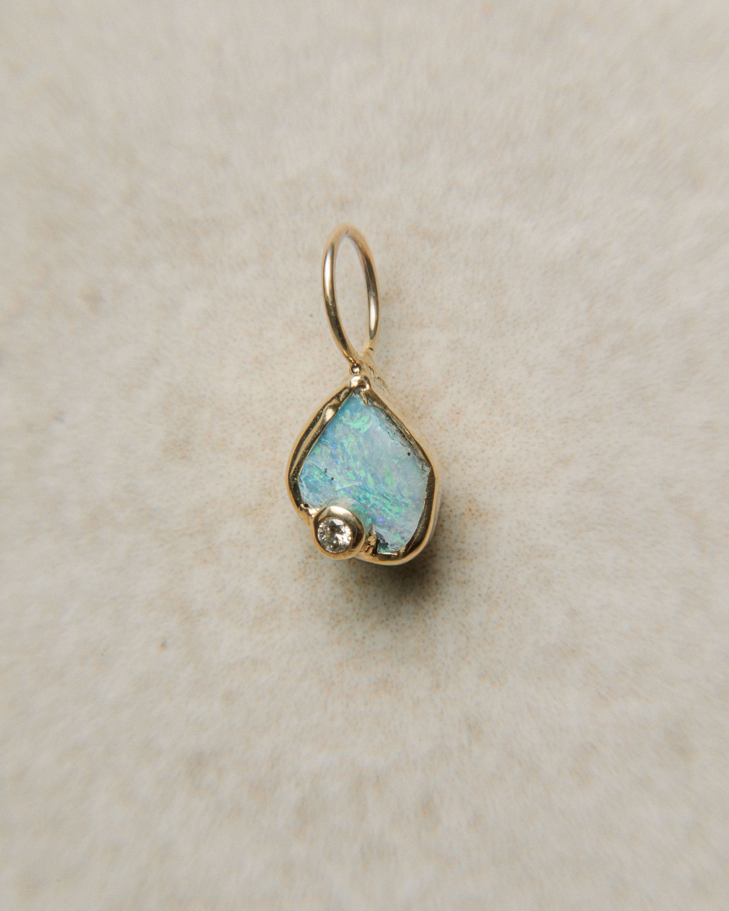 Ópalo Boulder con Diamante | Talla S | Oro 9k | SAIA