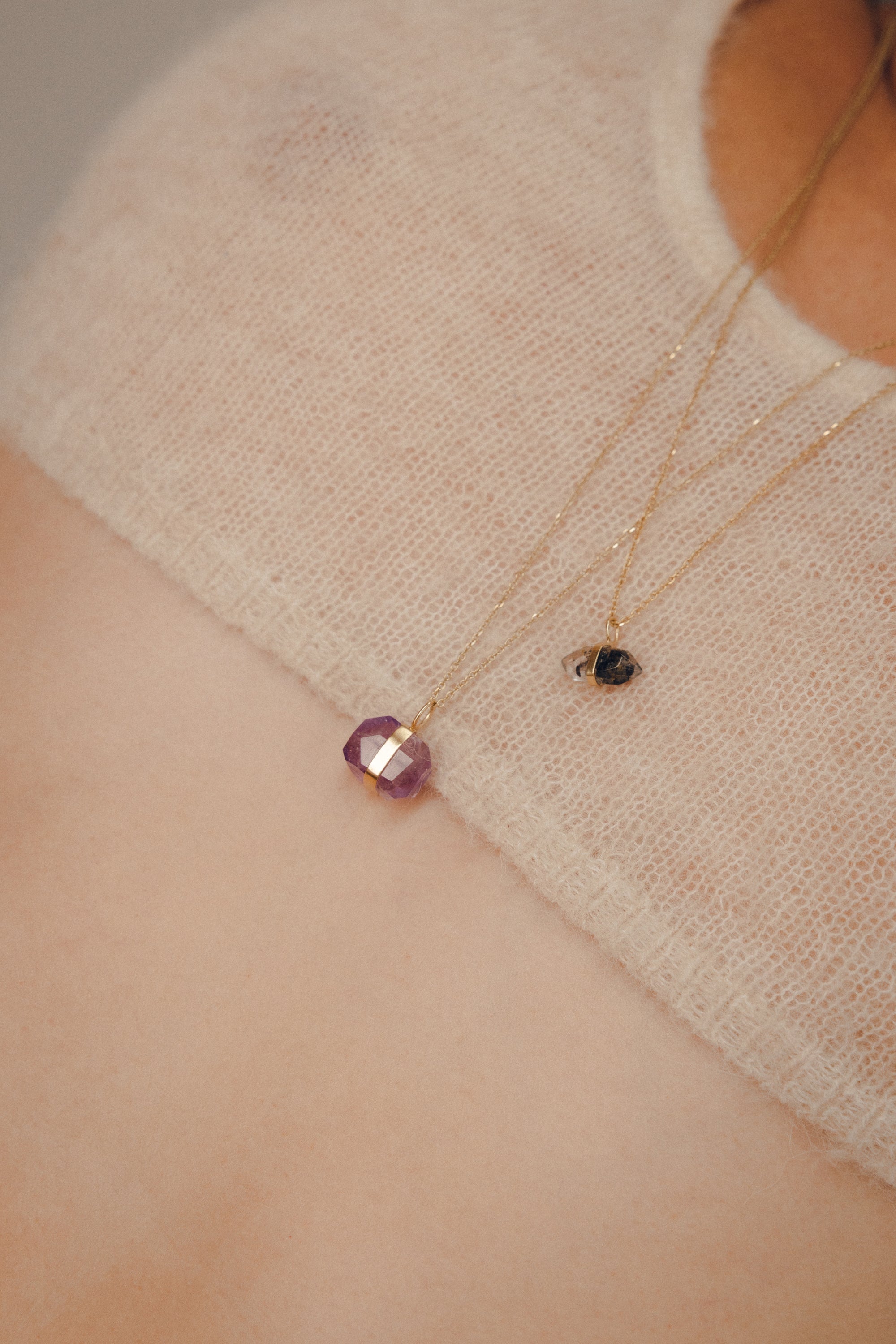 Plexo Solar Amatista en Plata Reciclada