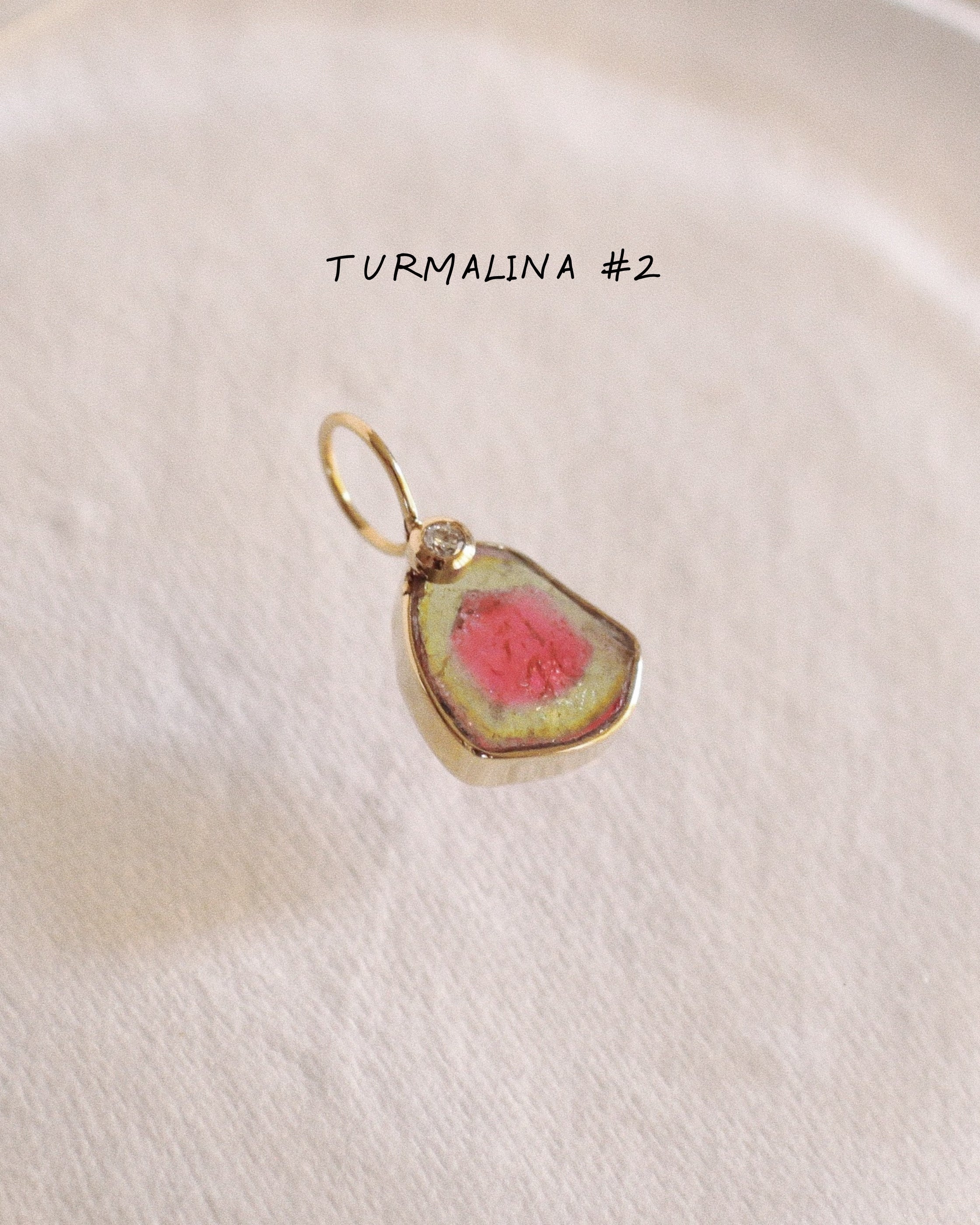 Turmalina Watermelon con Diamante / Talla M · Pieza Única