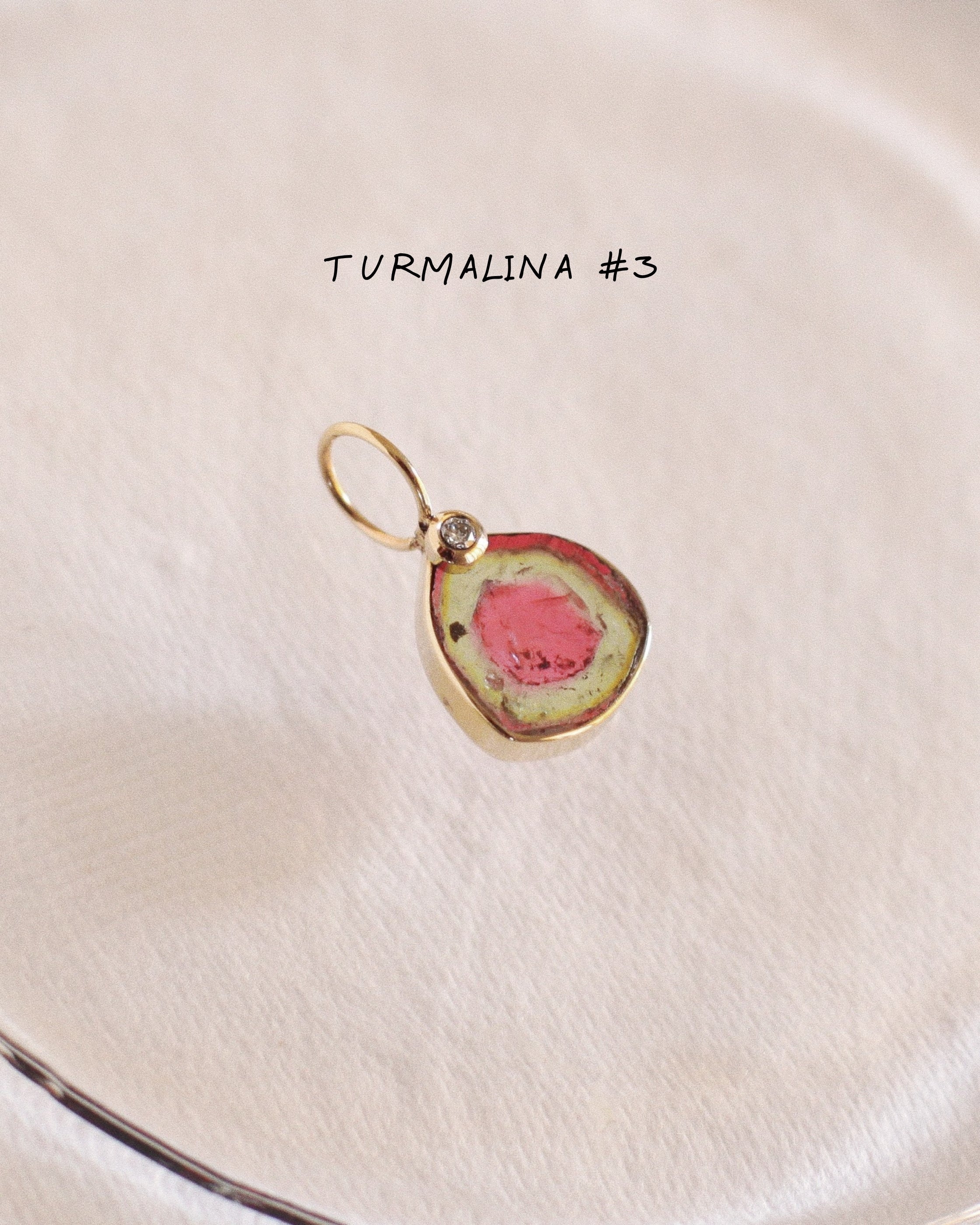 Turmalina Watermelon con Diamante / Talla M · Pieza Única