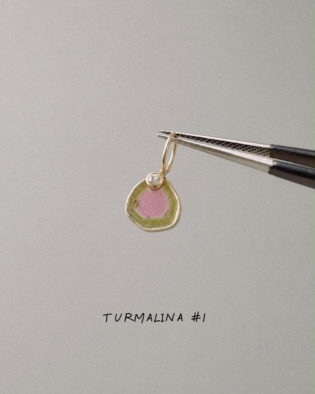 Turmalina Watermelon con Diamante / Talla S / Pieza Única