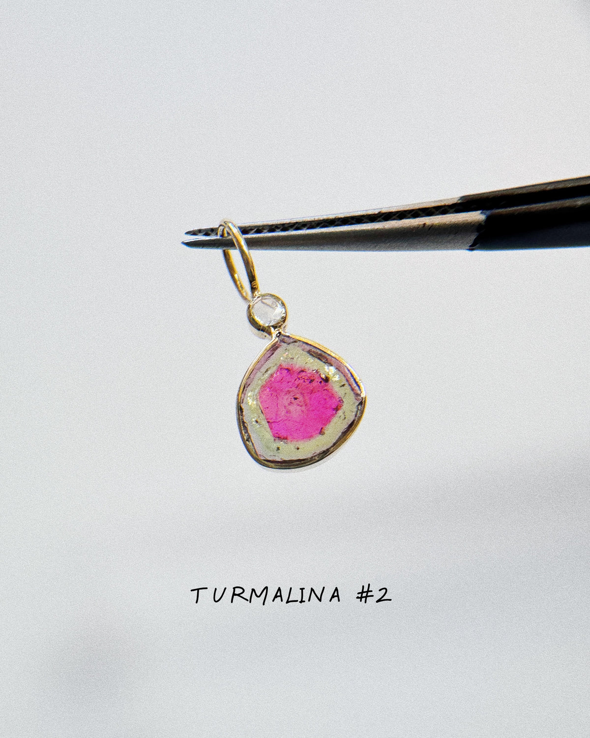 Turmalina Watermelon con Diamante / Talla S / Pieza Única