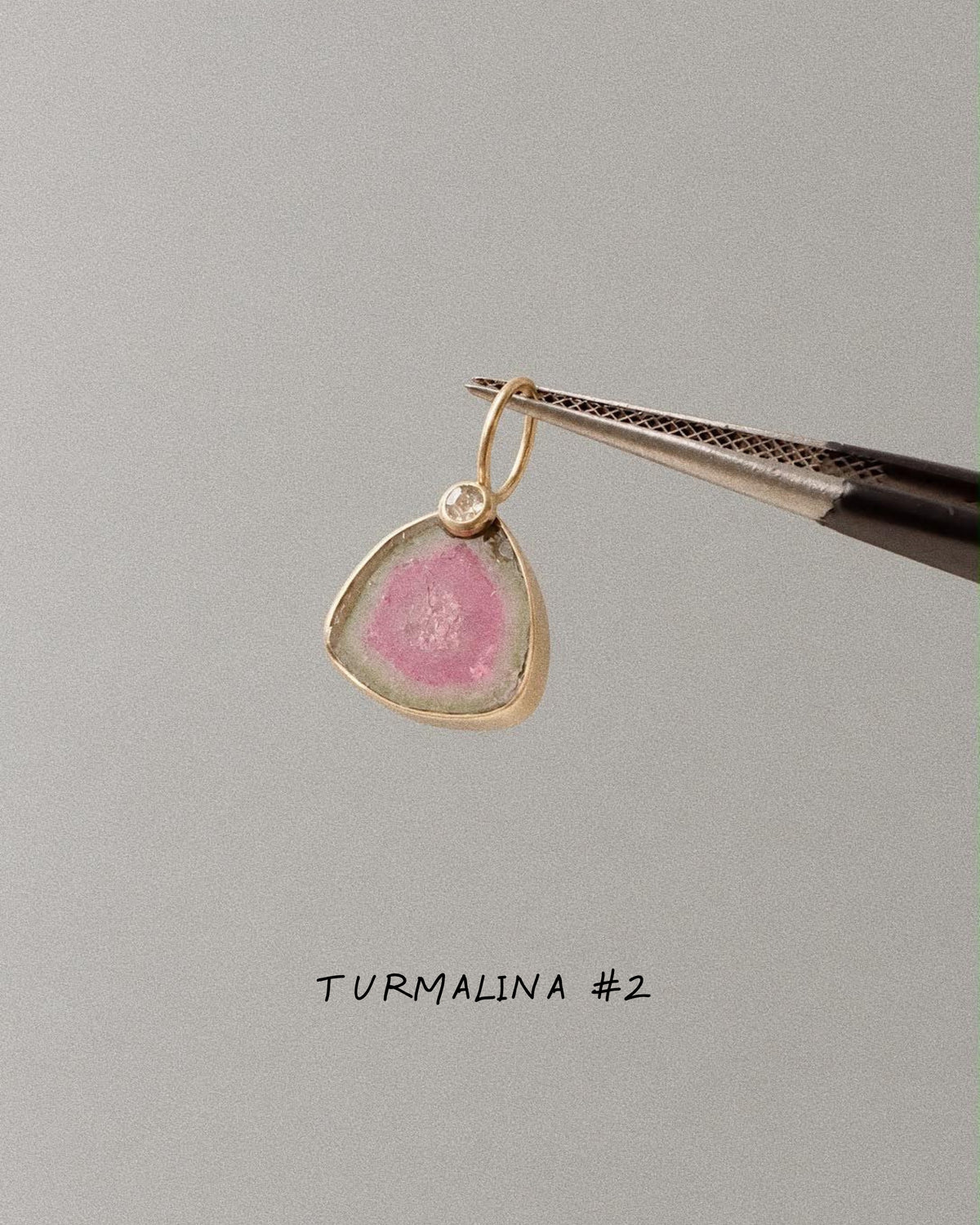Turmalina Watermelon con Diamante / Talla M / Pieza Única