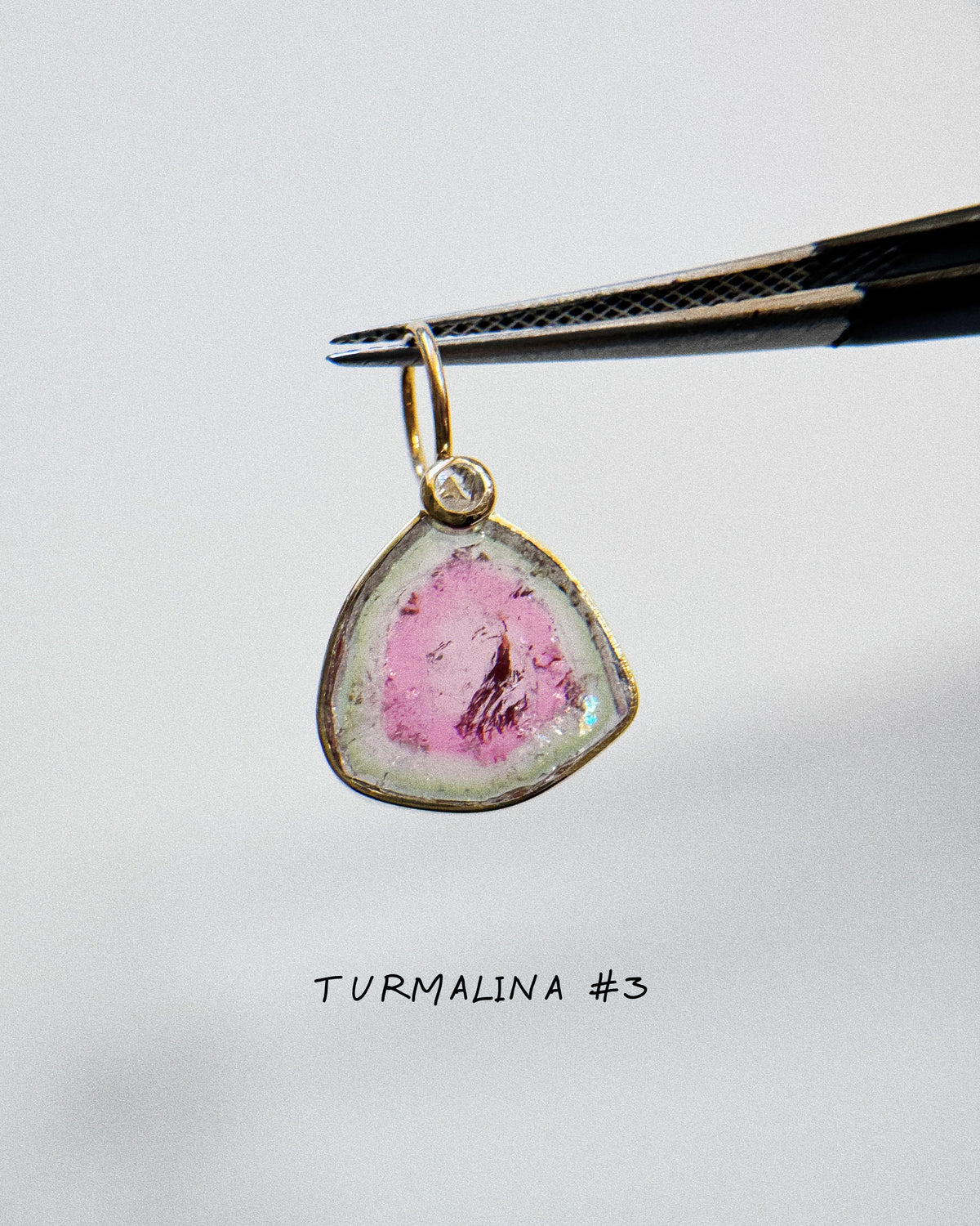 Turmalina Watermelon con Diamante / Talla M / Pieza Única
