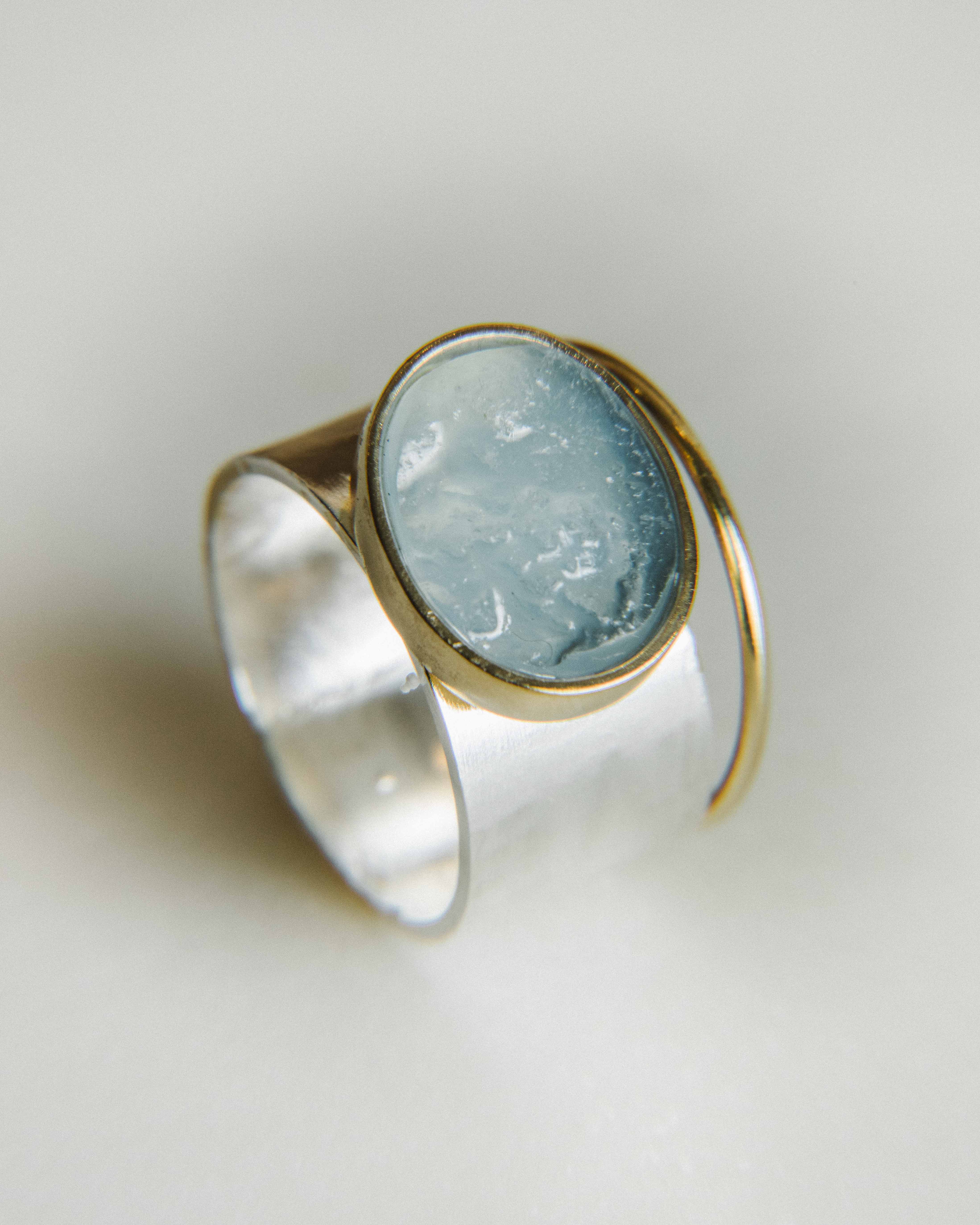 Anillo San Style con Aguamarina