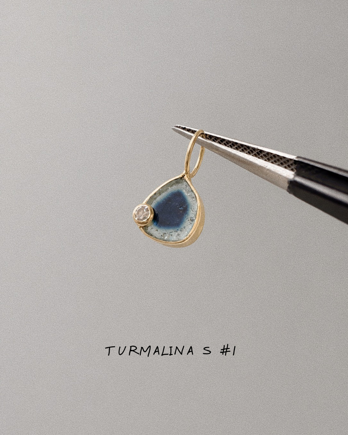 Turmalina Watermelon Azul con Diamante / Pieza Única