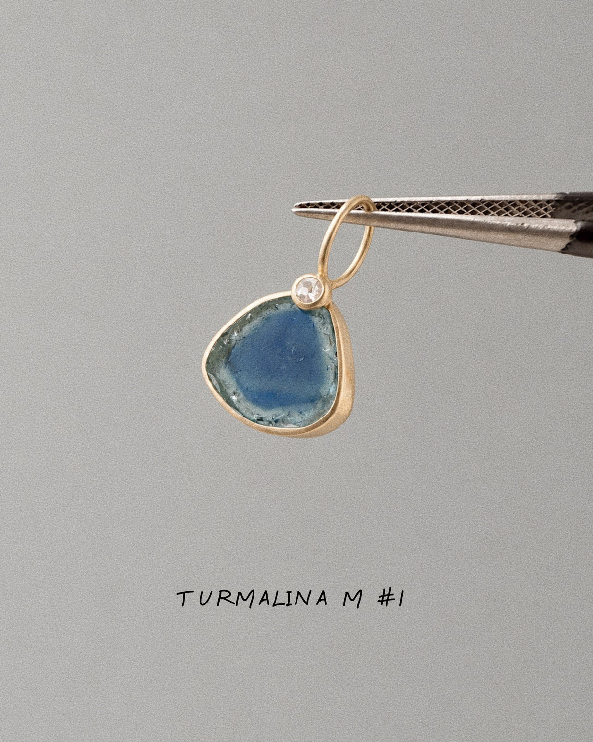 Turmalina Watermelon Azul con Diamante / Pieza Única