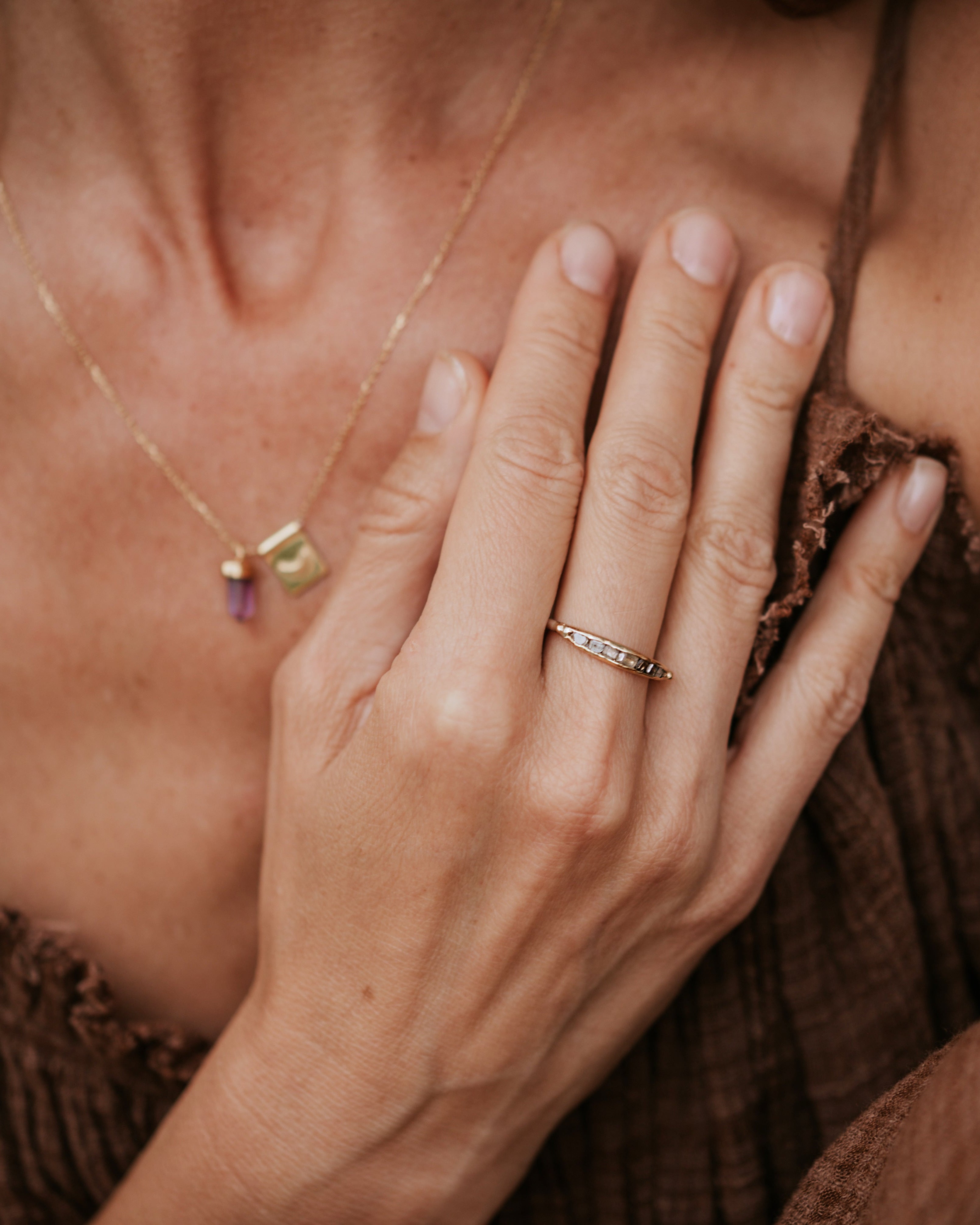 Anillo Deiá en Plata y Oro de 18k con Diamantes