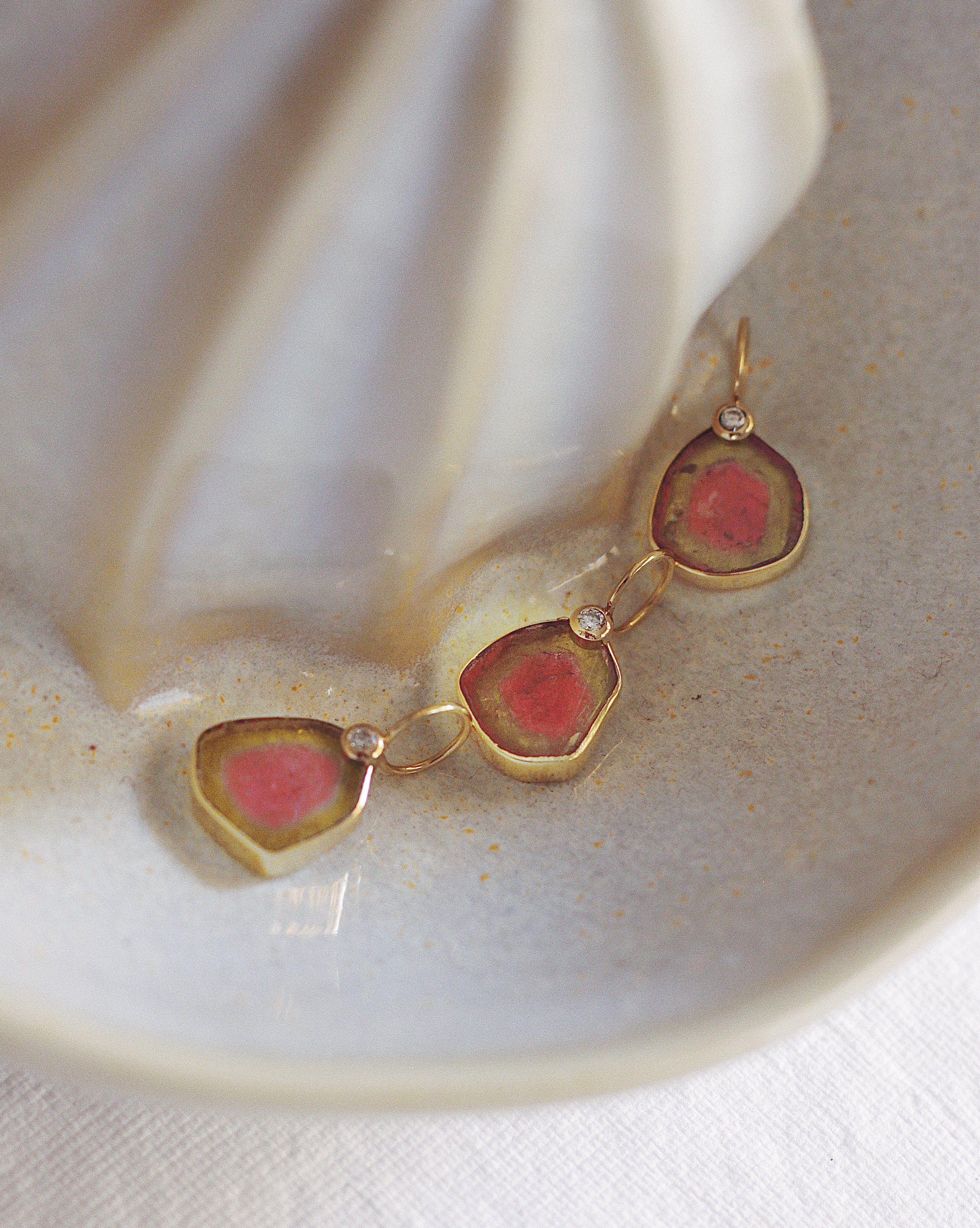 Turmalina Watermelon con Diamante / Talla M · Pieza Única