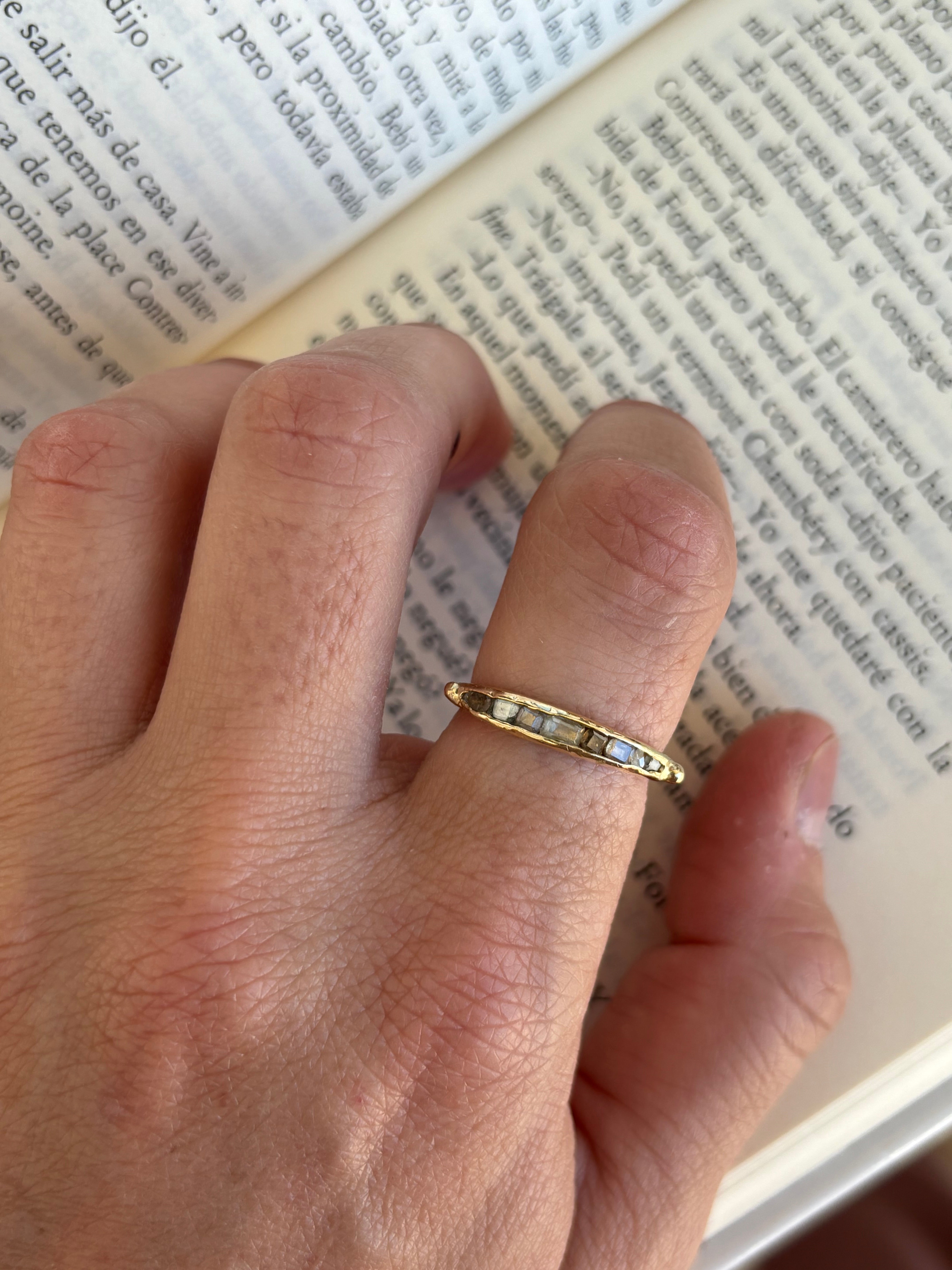 Anillo Deiá en Plata y Oro de 18k con Diamantes