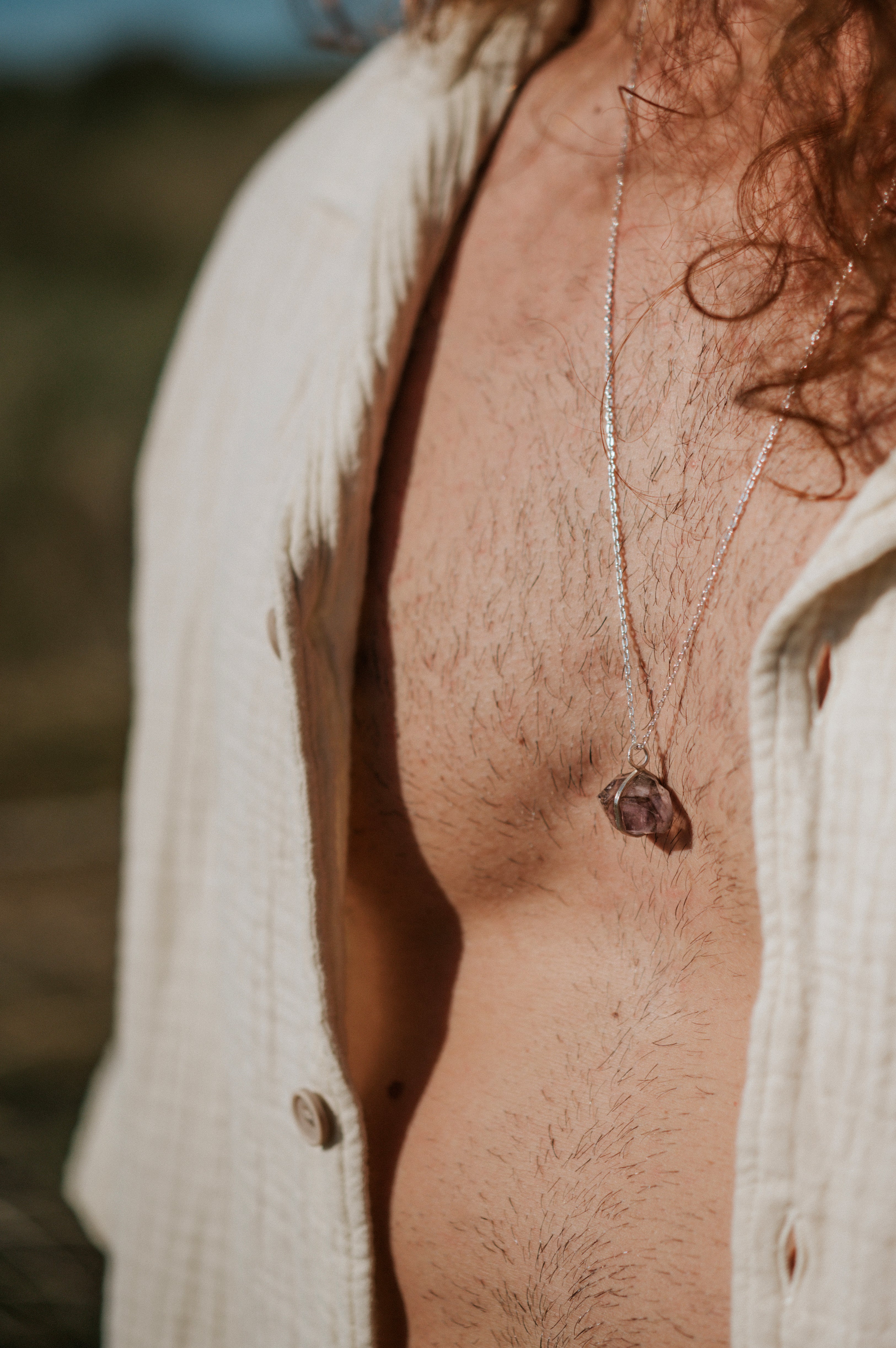 Plexo Solar Amatista en Plata Reciclada