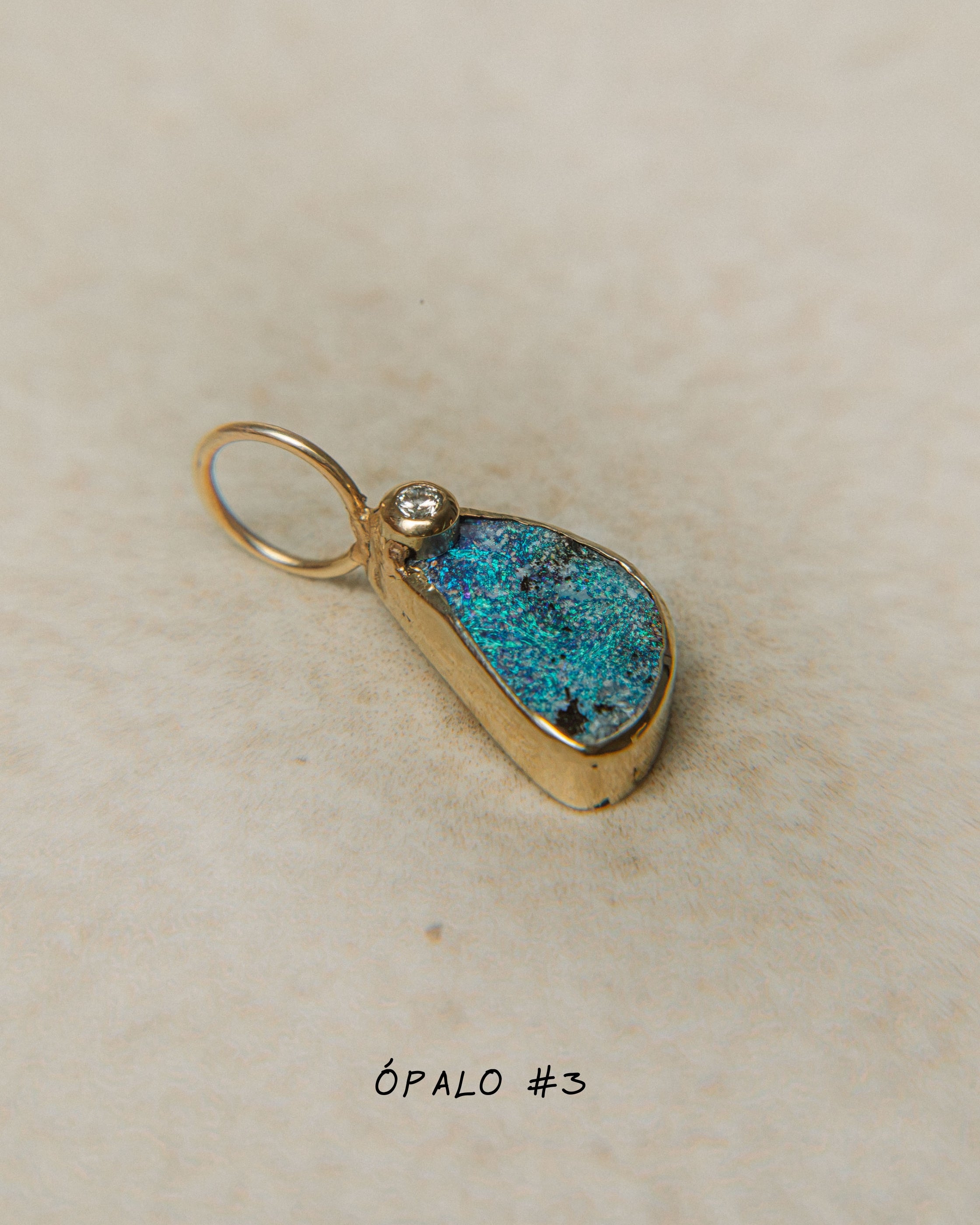 Boulder Opal with Diamond | Charm Size S | SAIA