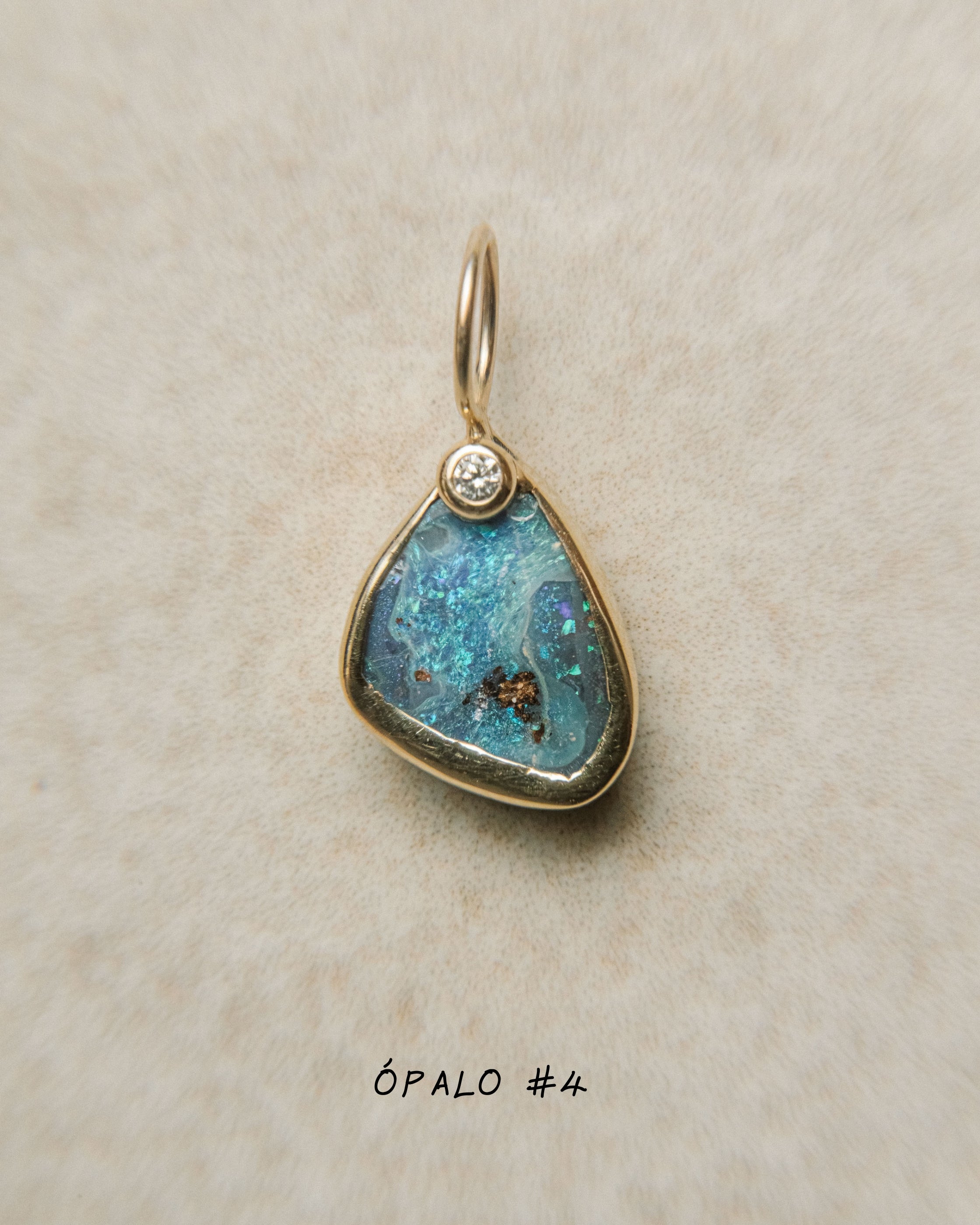 Boulder Opal with Diamond | Charm Size S | SAIA