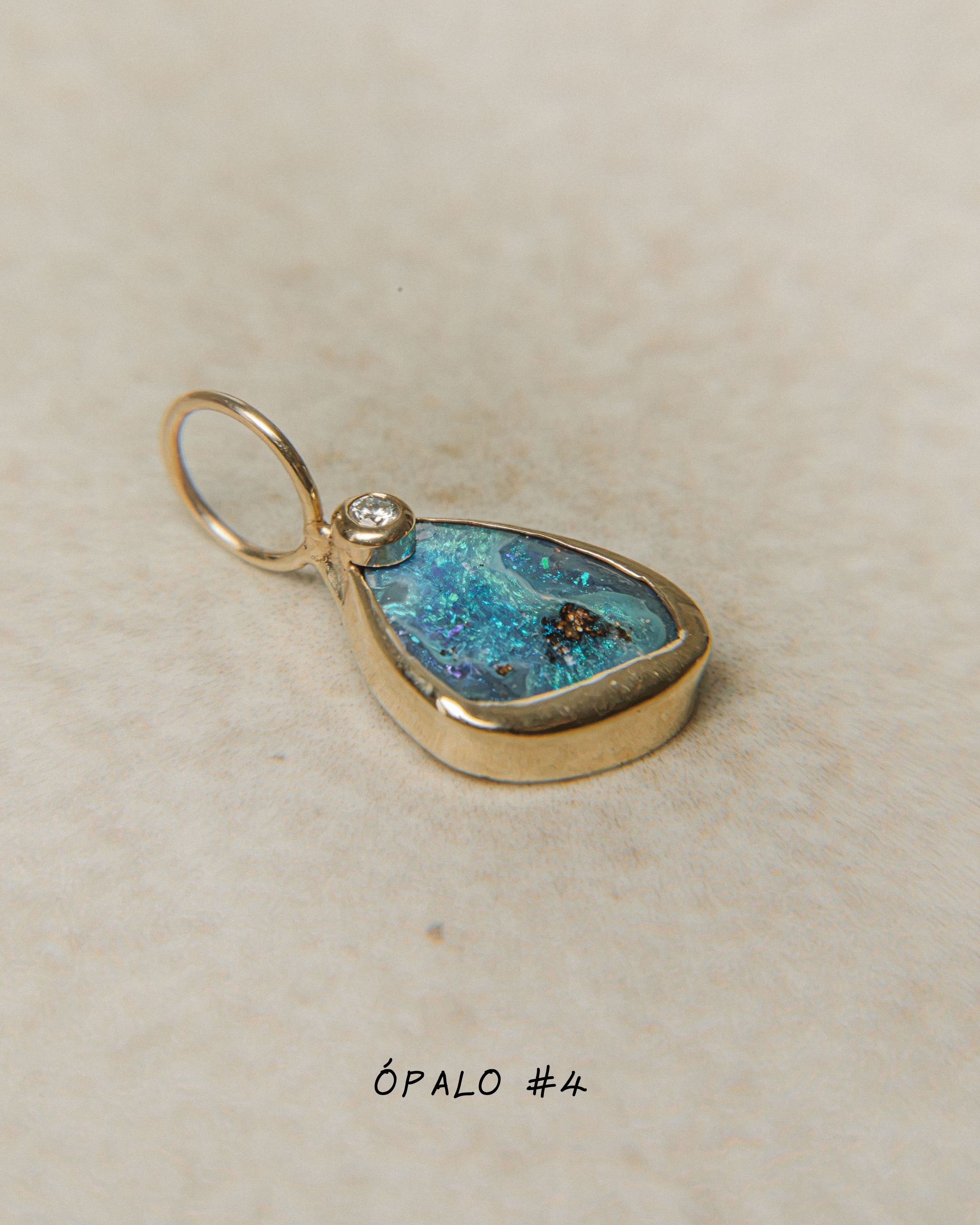 Boulder Opal with Diamond | Charm Size S | SAIA