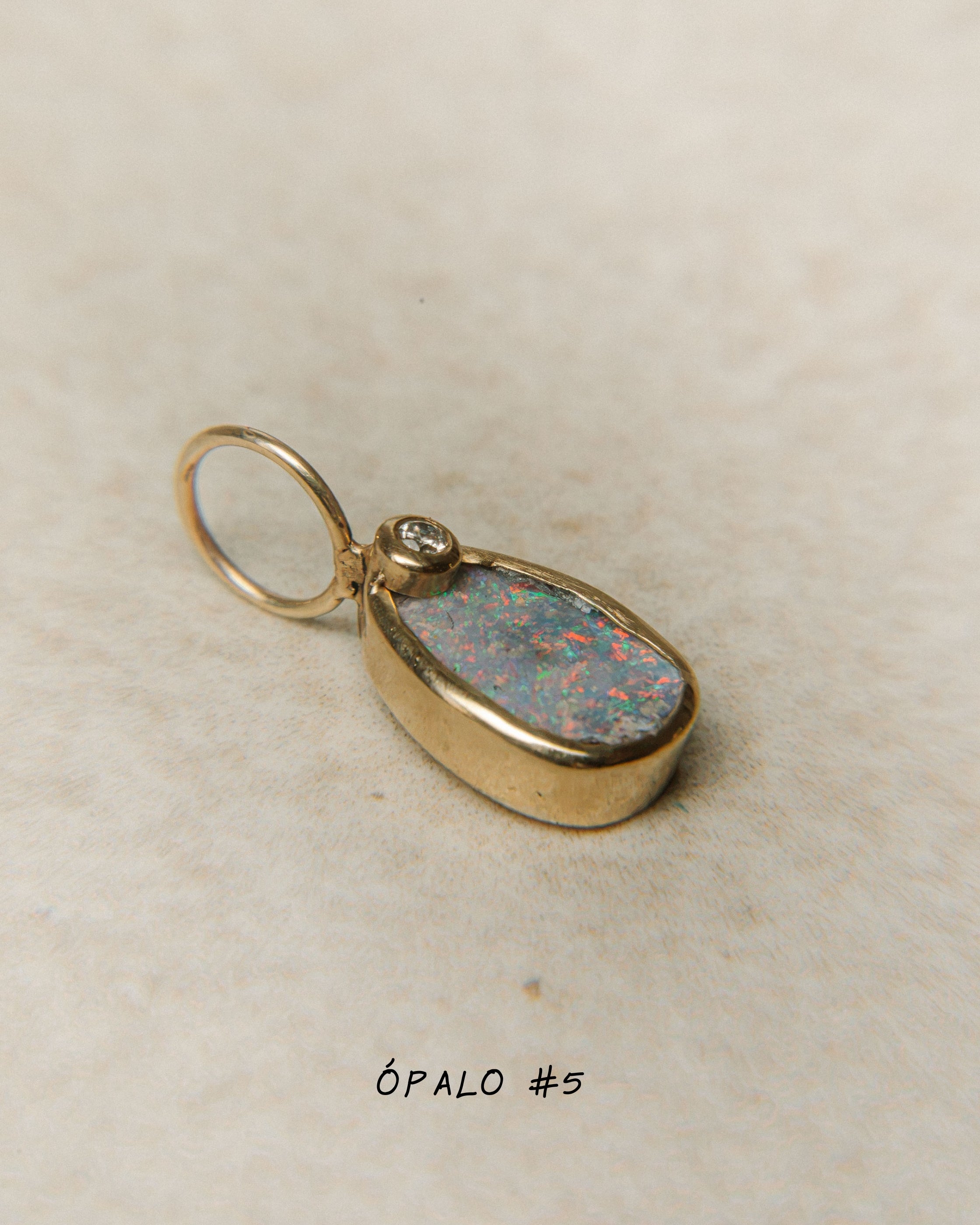 Boulder Opal with Diamond | Charm Size S | SAIA