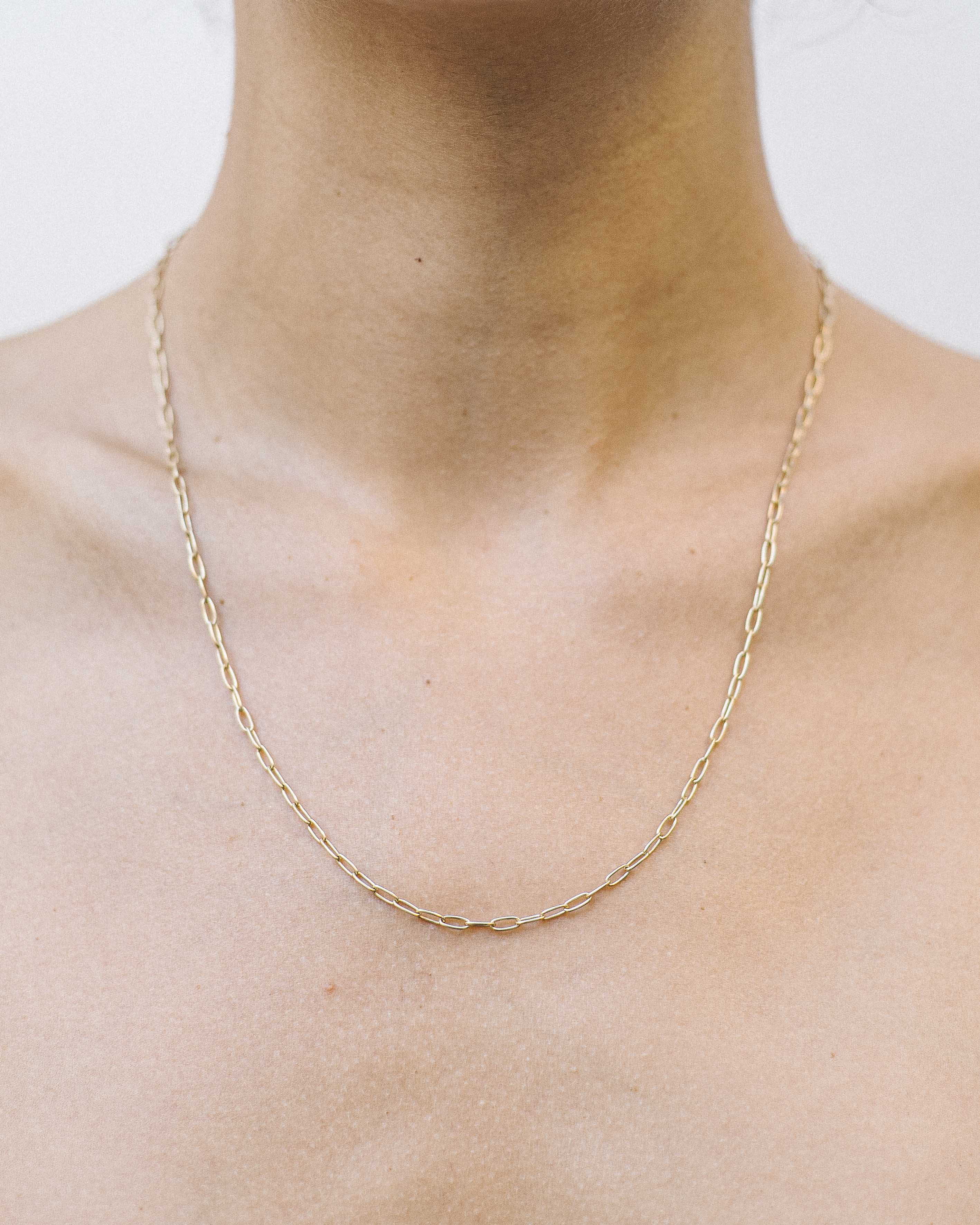 Cadena PAPER CLIP en Plata Bañada en Oro 18k