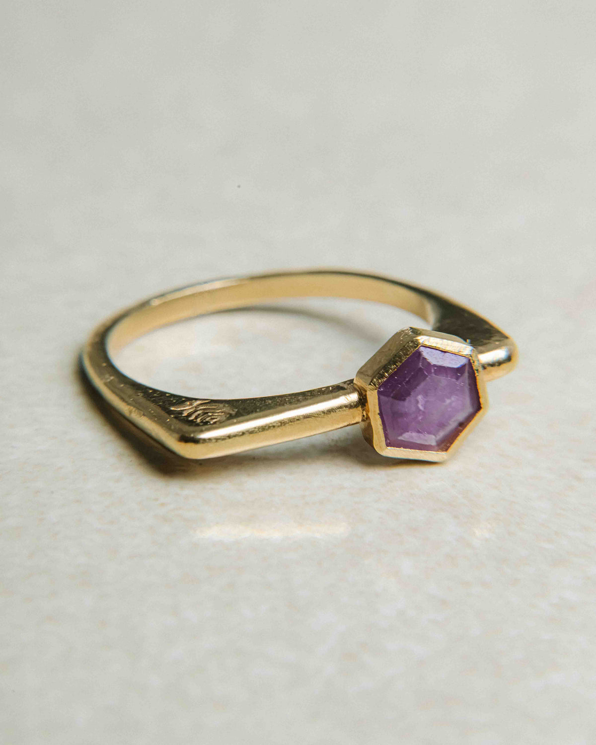 Anillo MABI Rubí en Plata Bañada en Oro de 18k