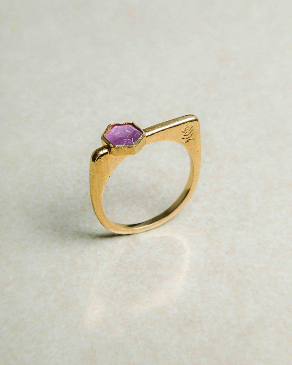 Anillo MABI Rubí en Plata Bañada en Oro de 18k