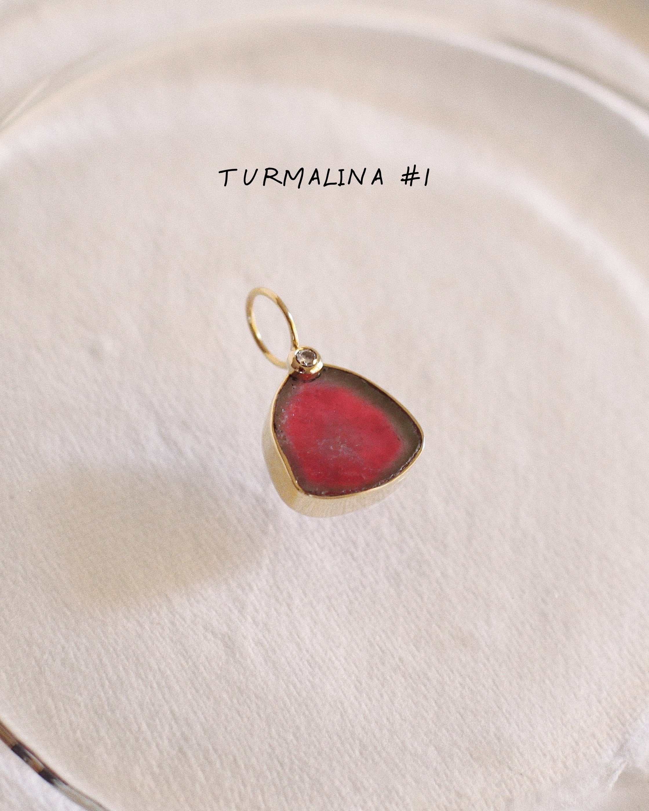Turmalina Watermelon con Diamante / Talla L · Pieza Única