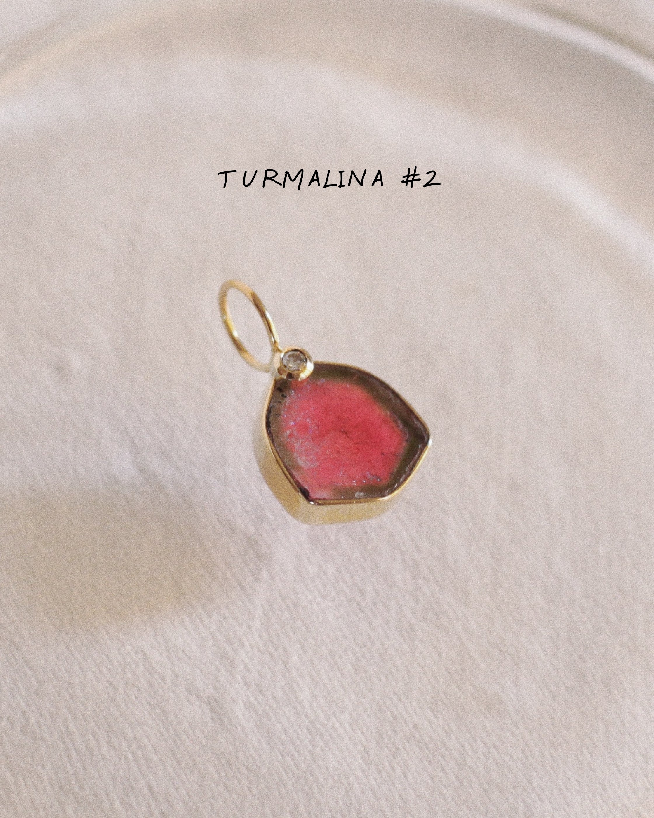 Turmalina Watermelon con Diamante / Talla L · Pieza Única
