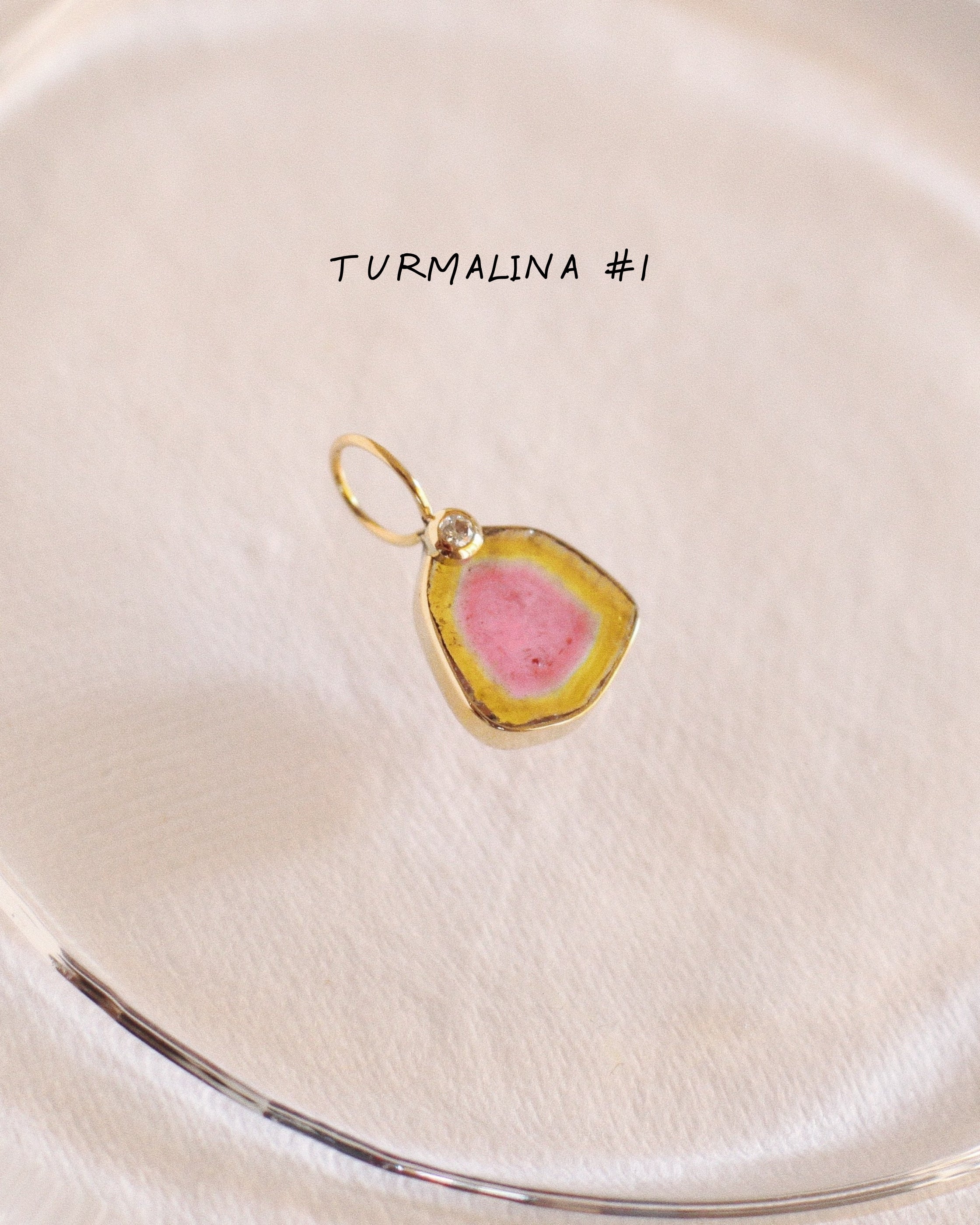Turmalina Watermelon con Diamante / Talla M · Pieza Única