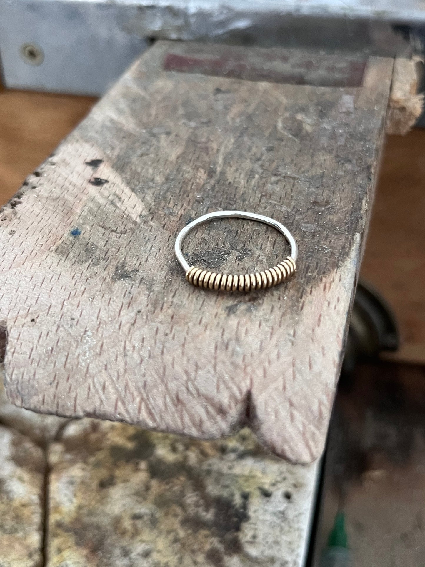 Anillo nómada en Plata y Oro de 18k reciclados